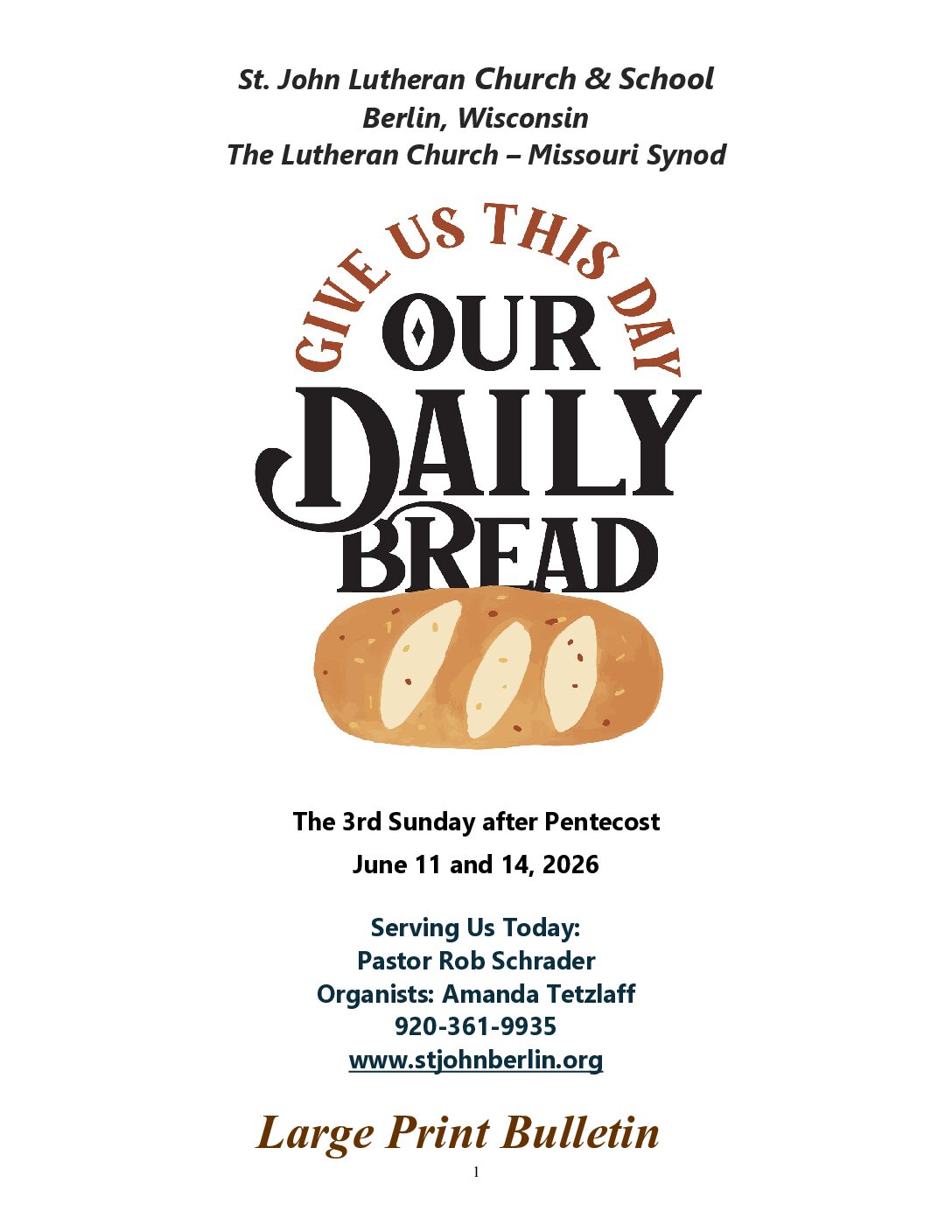 Pentecost 3 June 11 and 14 DS3 LP