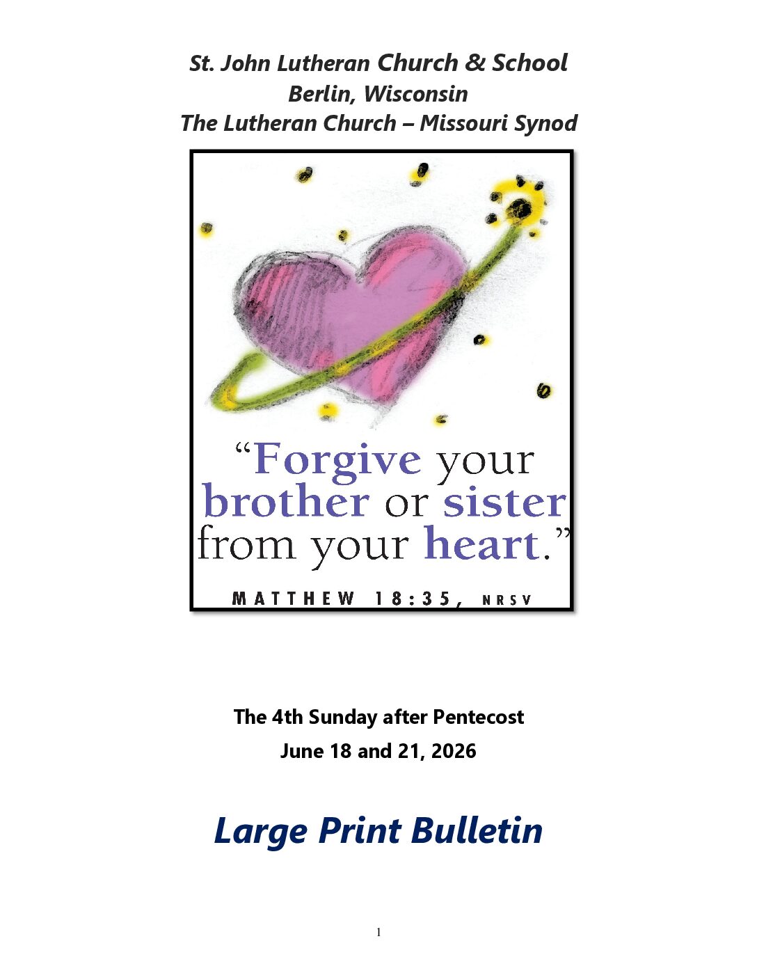 Pentecost 4 July 18 and 21 DS4 LP